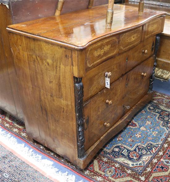 A Spanish inlaid walnut commode, mid-19th century W.114cm